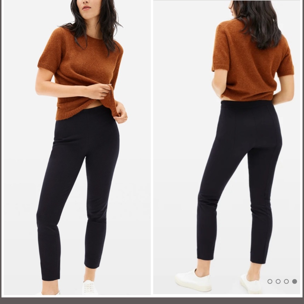 Everlane Black Side Zip Cotton Stretch Trousers